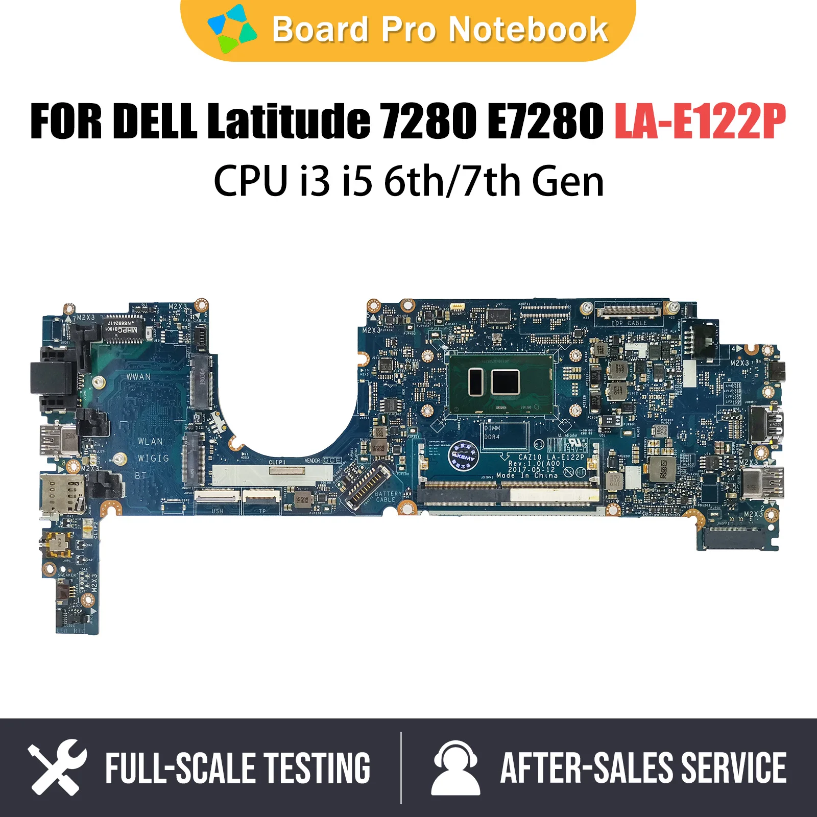 

Laptop Motherboard For Dell Latitude 7280 E7280 09PJNK 0W87R5 0GDK56 0ND3N0 0H30W LA-E122P Mainboard i3 i5 6th 7th Gen CPU