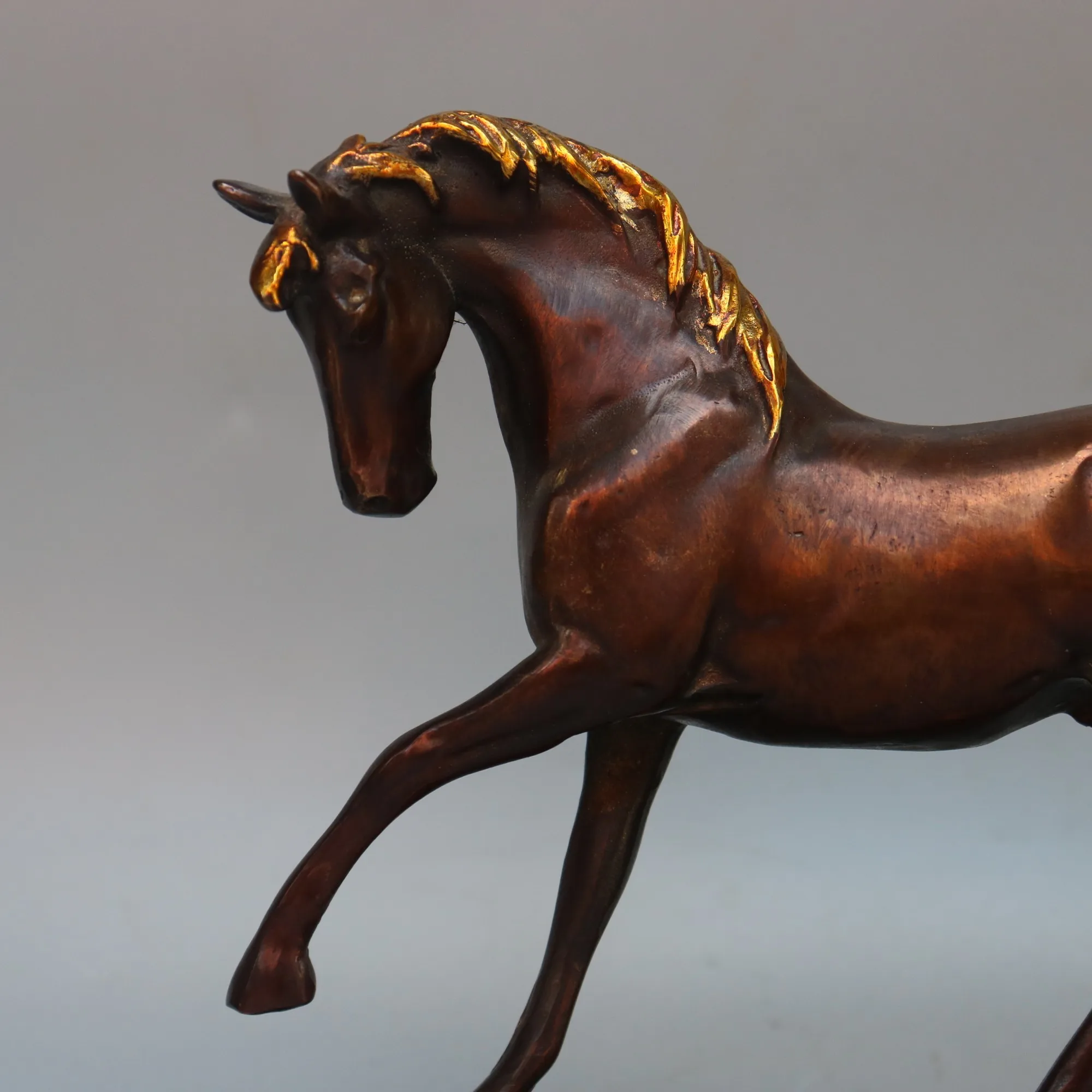 Bronze Statue Horse brass, length 22, width 6.5, height 19cm, weight 1.16kg