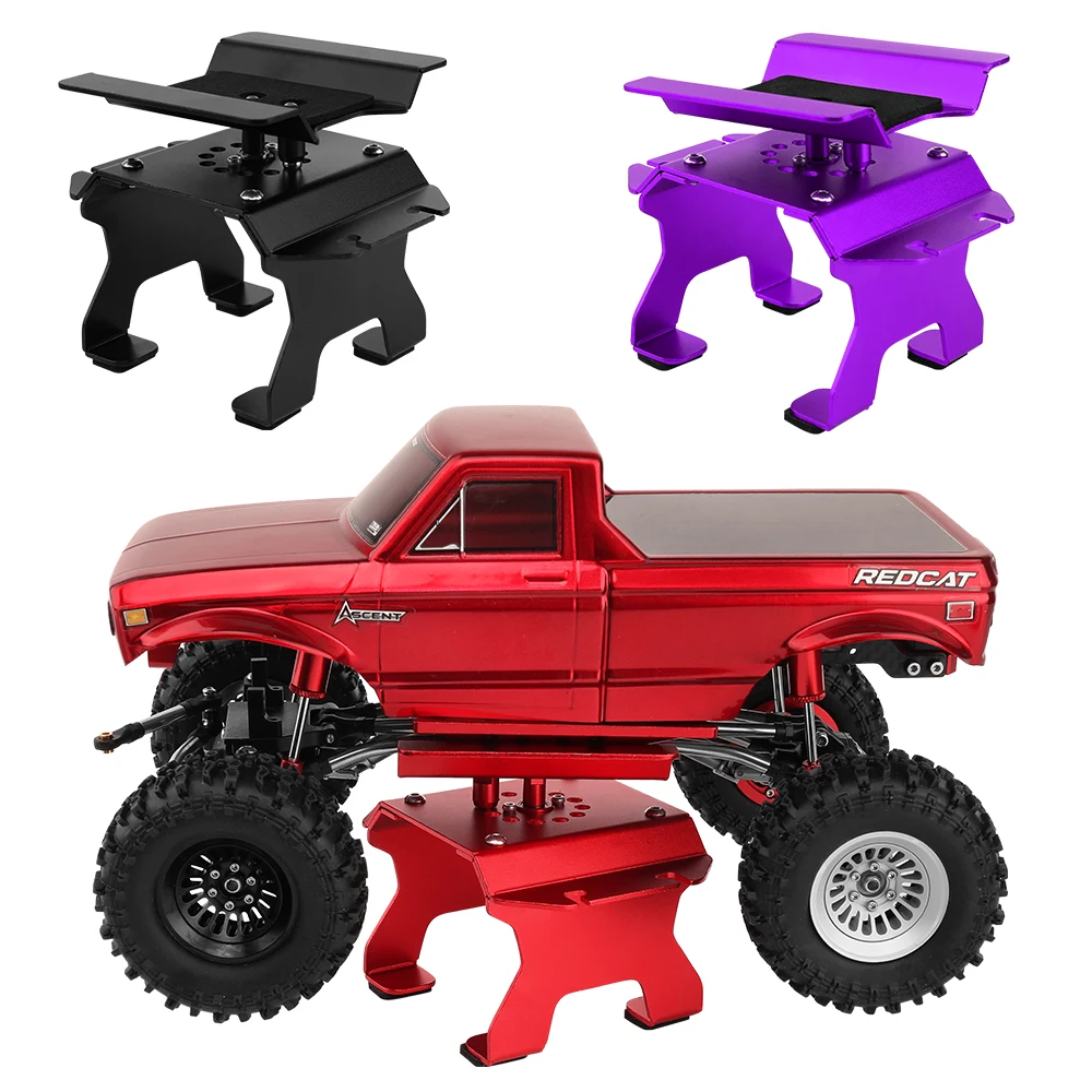 Aluminum Dual-Bearing Repair Work Stand Tool RC Car Stand With Shock Holder For 1/24 1/18 RC Crawler SCX24 TRX4M FCX18 FCX24 view 3