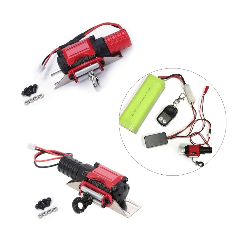 Q0KB Simulated Car Winch Electric Automatic Outdoors Wired Mini RC Crawler Toy Part