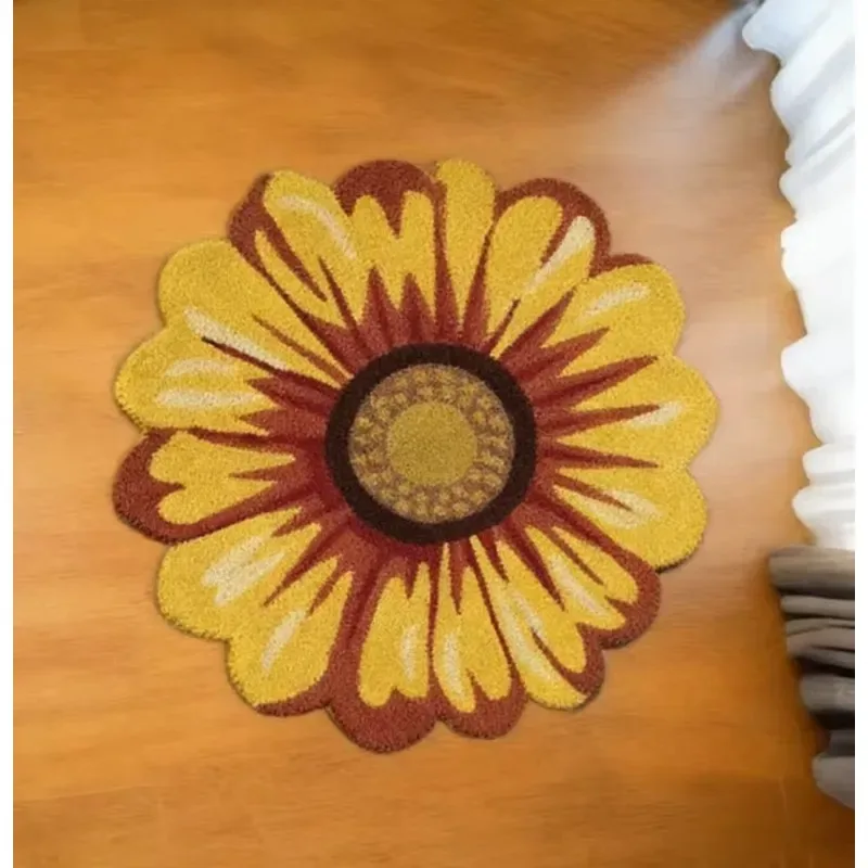 Modern Luxury Wool Living Room Carpet Flower Pattern Eco Friendly Non Slip Customizable Large Indoor Floor Mat