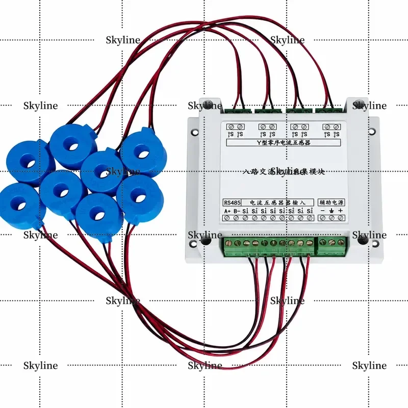 Eight Channel AC Current Acquisition Module With Modbus RTU Protocol RS485 Interface For Current Measurement