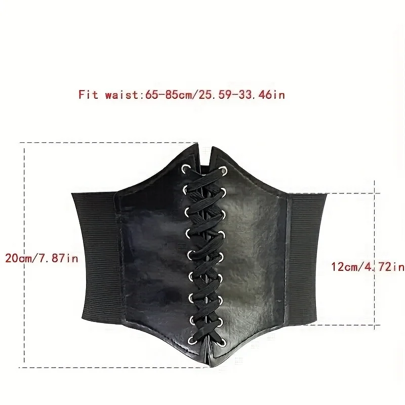 1pc Corset Waist Belt for Women, Wide Elastic Tie Waspie Belt for Dresses