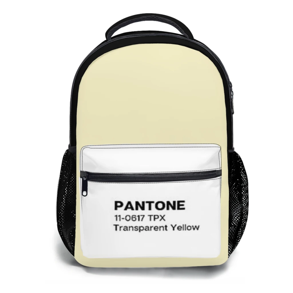 PantTone-mochila escolar amarilla transparente para niñas, mochila de estudiante de gran capacidad, mochila de estudiante de secundaria de dibujos animados, 17 pulgadas