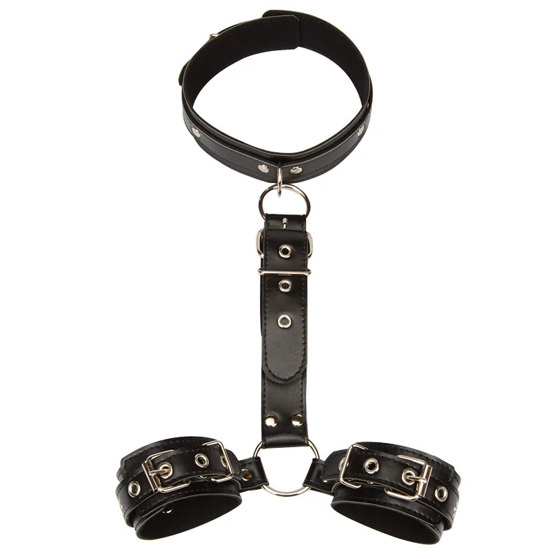 Women Sexy Lingerie Leather Bondage Restraints Slave Neck Collar To Handcuffs Fetish Bdsm Adult Sex Toys for Couple Game Bdsm view 4