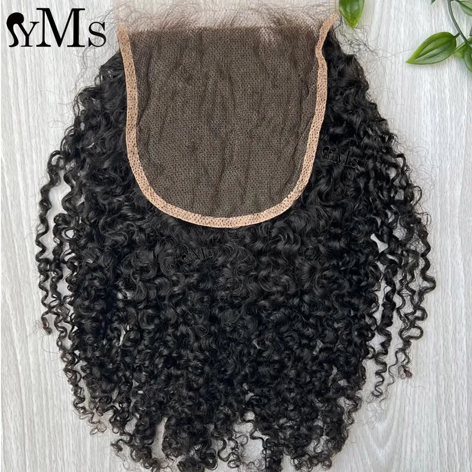 Indian Kinky Curly  5x5 4x4 6x6 HD Transparent Lace Closure YMS Raw Kinky Real Swiss HD Lace Closure Only Wholesale