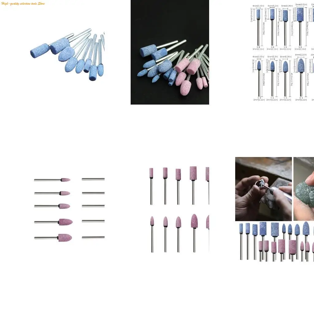 

203F 10Pcs Polishing Head Wheel Grinding Stone Bit Set for Electric Rotary Power Tool Marble Jades Craft Projects