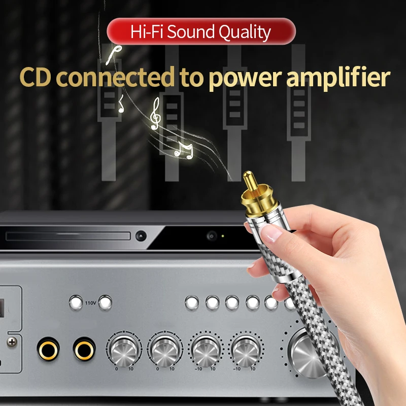 YYAUDIO HIFI 스테레오 1 쌍 OFC 신호 케이블 RCA 케이블 고성능 프리미엄 오디오 신호 라인 2RCA ~ 2RCA 상호 연결 케이블