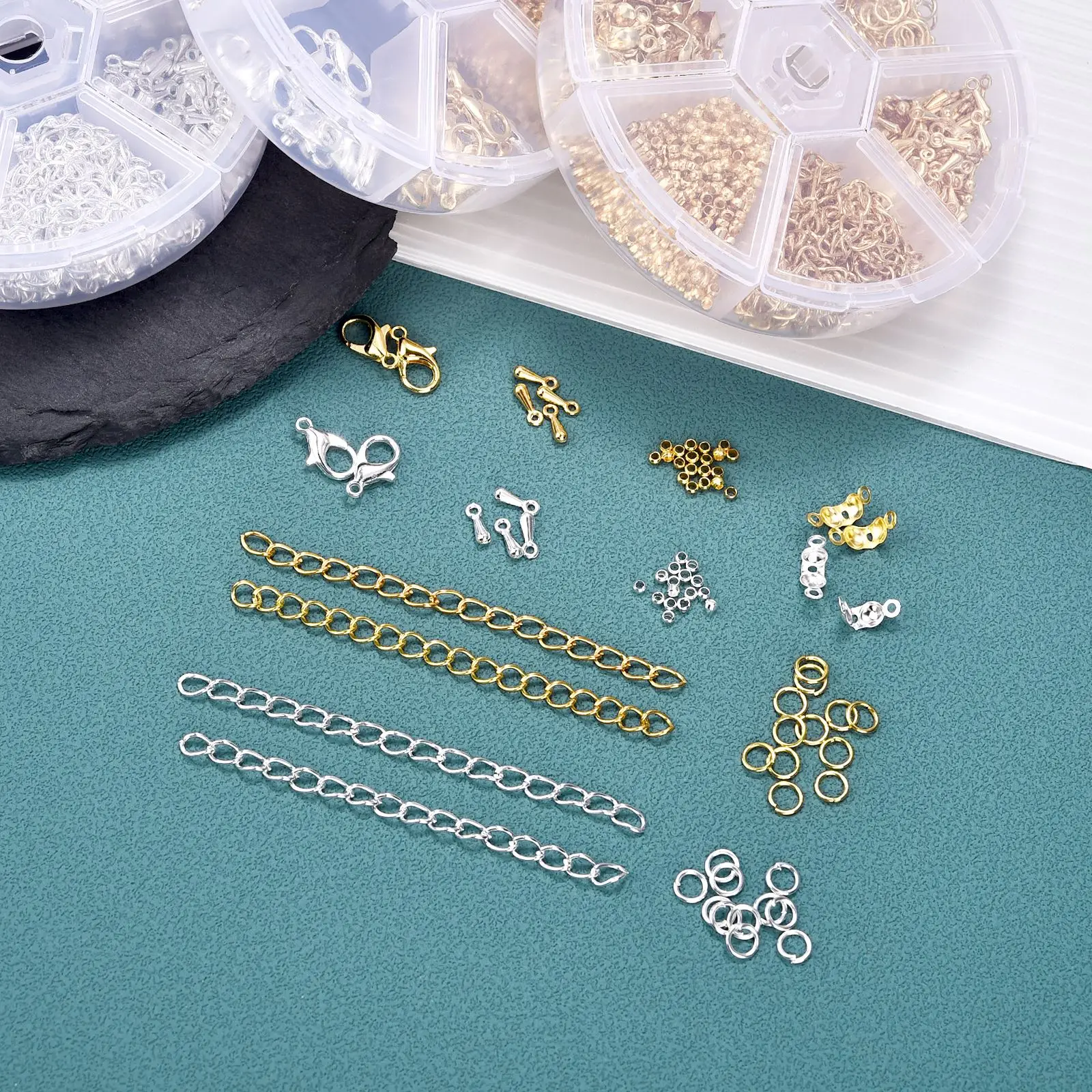 6/10 Grid Alloy Lobster Clasps Positioning Beads Box Set For Necklaces Bracelet Jewelry Making Diy Kits High Quality Accessories