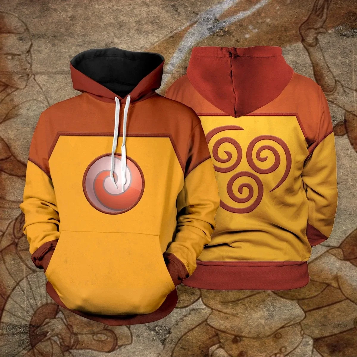 Men Avatar The Last Airbender Hoodie Air Nomad Symbol 3D Print Pullover Sweatshirt Anime Cosplay Casual Streetwear Hooded Tops