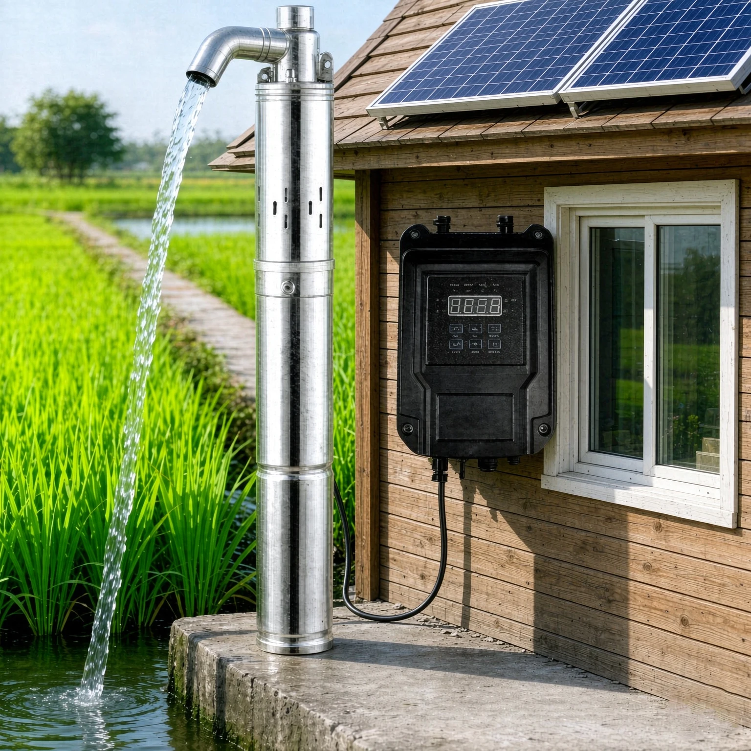 Stainless Steel Body PV DC Submersible Screw Pump, High-Pressure Solar Water Supply Equipment for Deep Well Water Intake in Farm