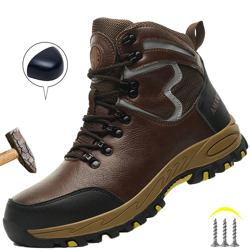 

Новая мужская защитная обувь с вращающейся пряжкой, противоударные, противопирсинговые, легкие рабочие ботинки, модная спортивная неразрушимая обувь