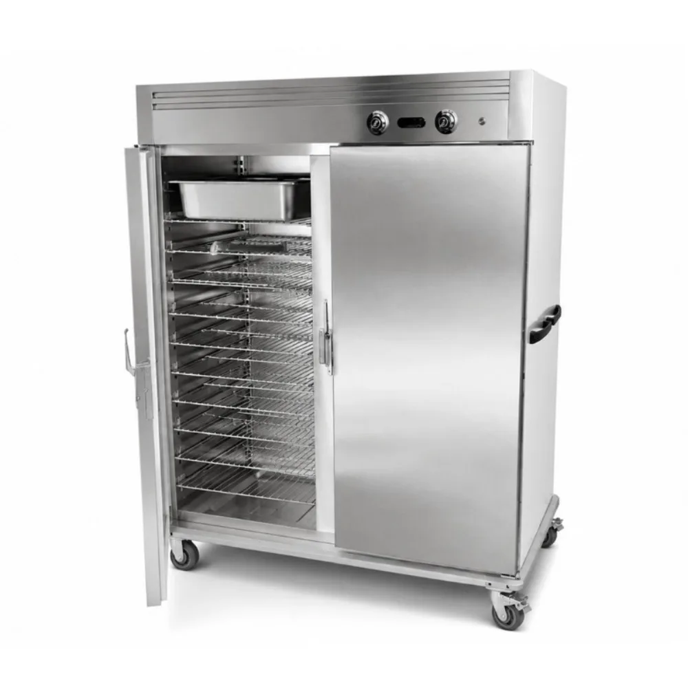 Food Warmer Cabinet Double Door Mobile Food Warmer Cabinet Hot Air Dry Wet Banquet Cart for Hotel Catering Meal Trays