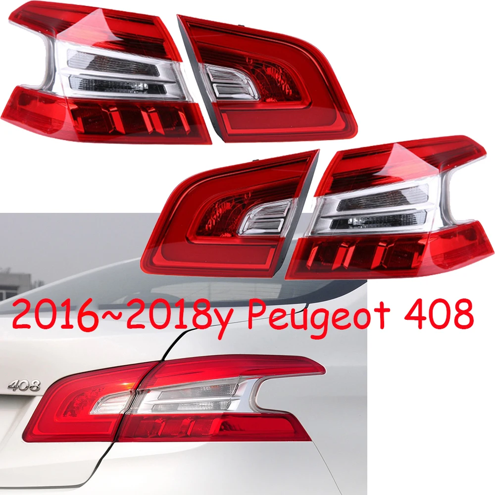 

1pcs car bumper tail light for Peugeot 408 taillight 2016~2018y car accessories Taillamp for Peugeot 408 rear light fog