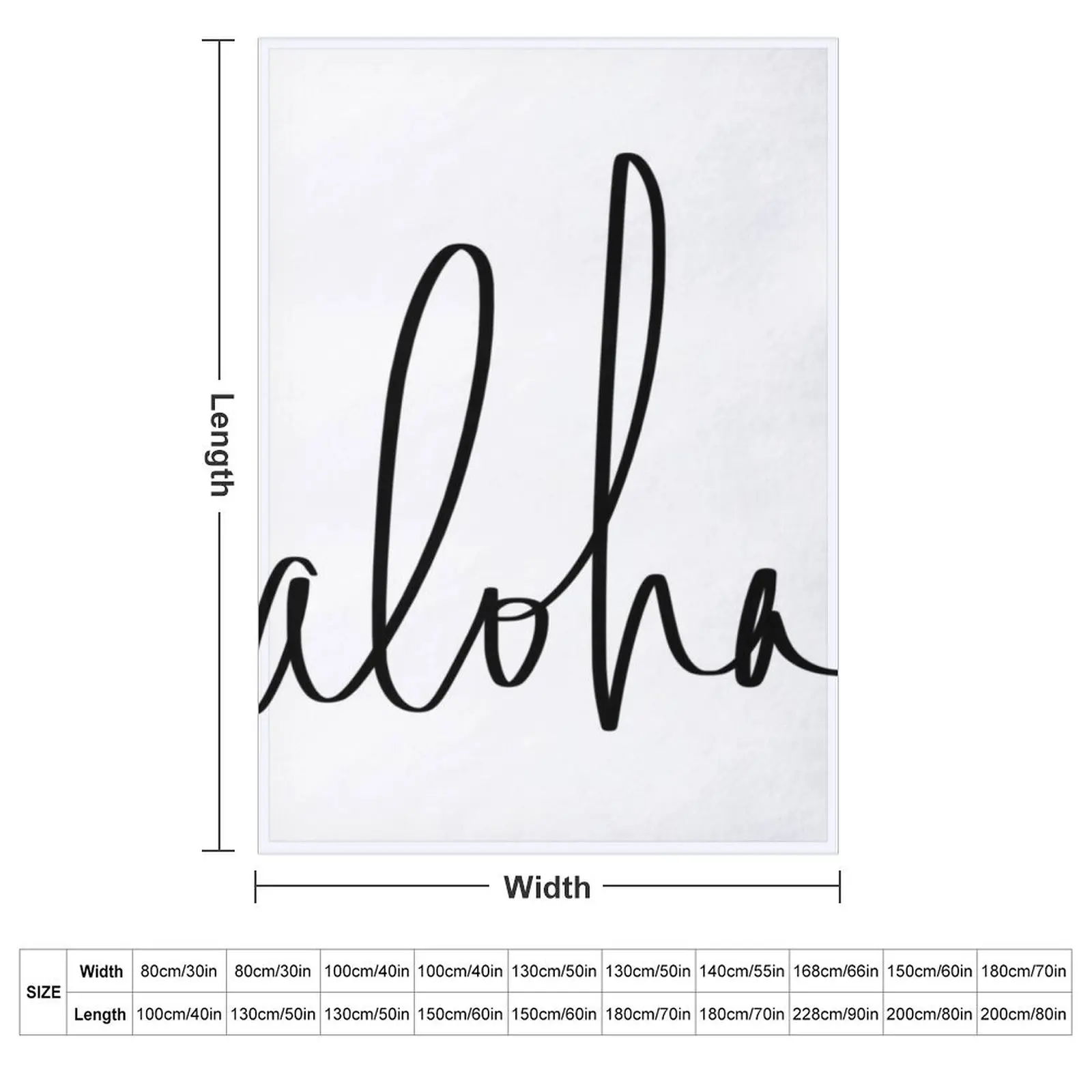 Aloha Hawaii Typography Throw Blanket couch cozy soft plush fuzzy picnic outdoor blanket