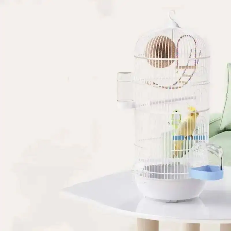 

Portable Hook Bird Cages Round Parrot Cage House Modern Bird Accessories Luxury Villa Large Metal Bird Cage Pet Supplies