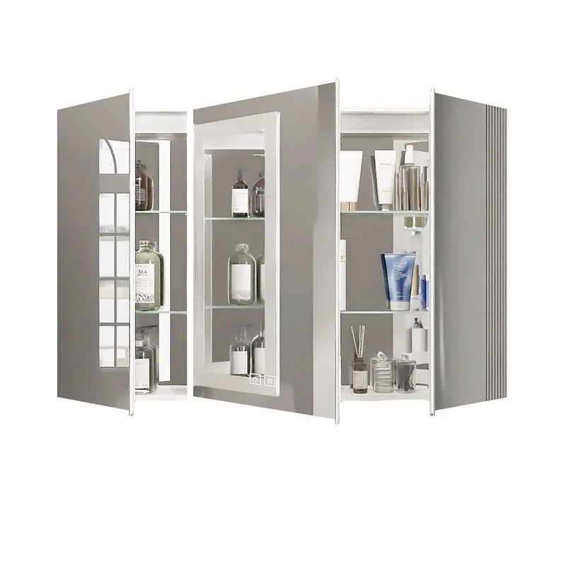 Aluminum alloy mirror cabinet 90 high intelligent mirror cabinet all around the luminous double-sided door