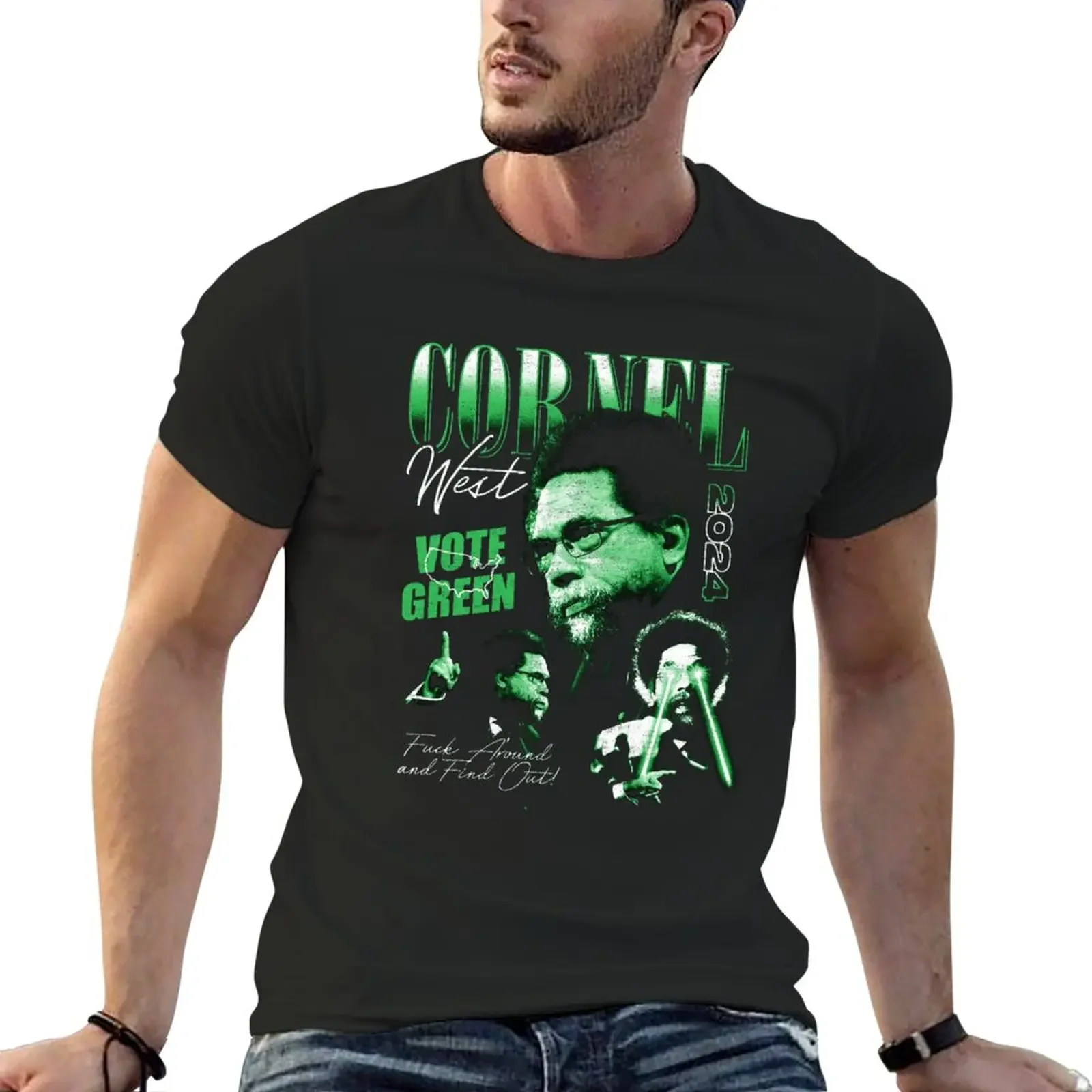 Vintage Cornel West 2024 Green T-Shirt sweat shirts Anime t-shirt t shirts men