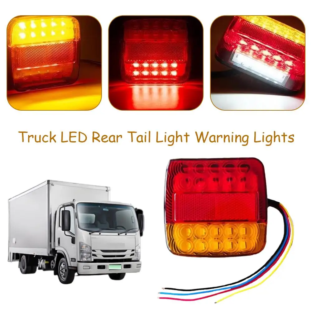 12V 26LED Submersible Trailer Light Includes Integrated Tail Brake Turn Signal and Number Plate Lighting for RV or Heavy-Duty