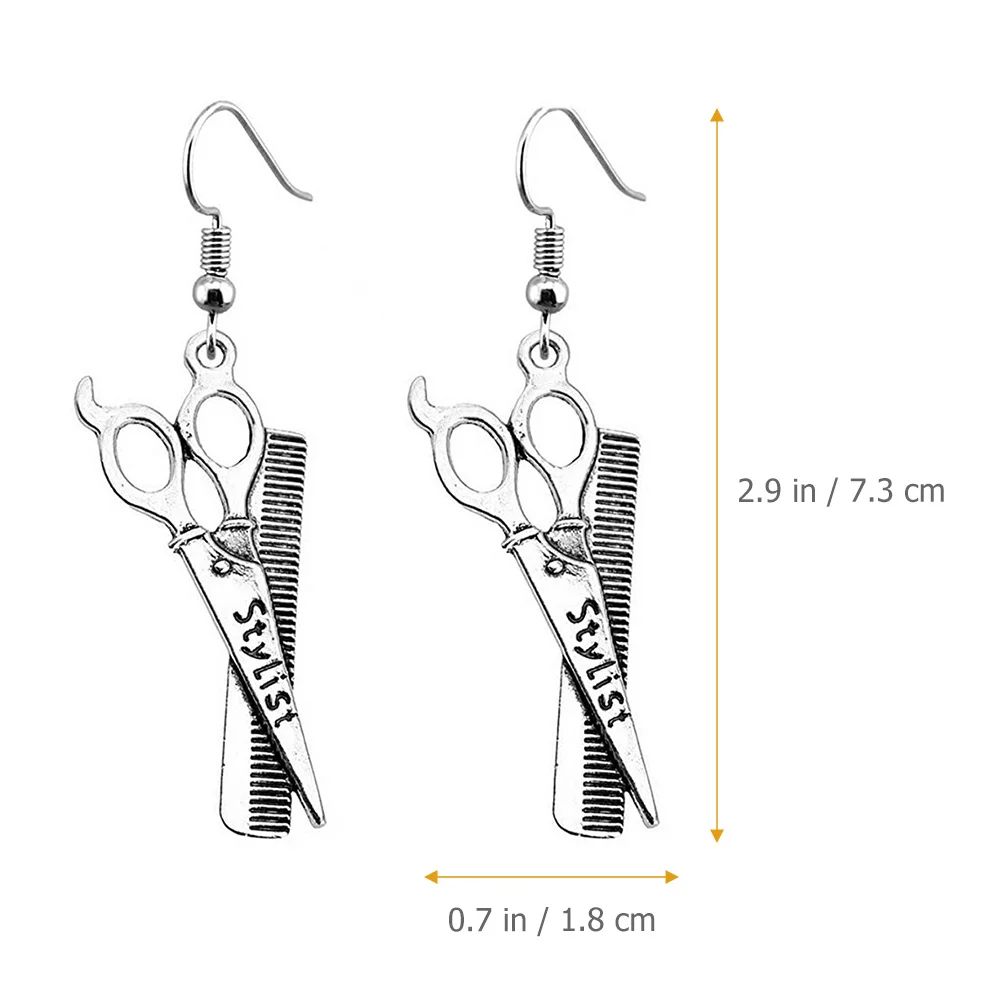 1 زوج مقص مشط مجفف شعر سبيكة استرخى أقراط للنساء مصمم الأزياء الأذن مجوهرات هدية الإناث الأذن هوك ديكور