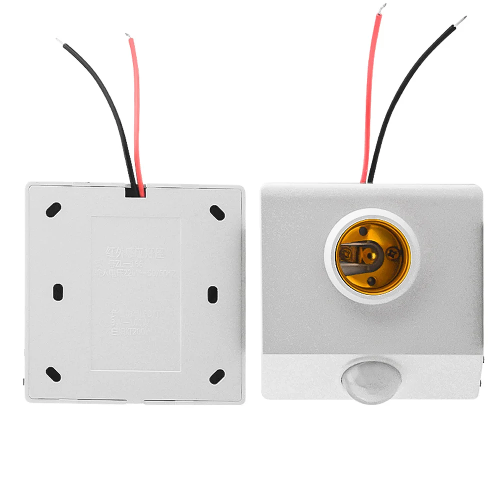 PIR Motion Sensor Switch Ampoule LED E27 Lamp Holder Screw Cap Socket E27 Light Bulb Socket AC85-265V