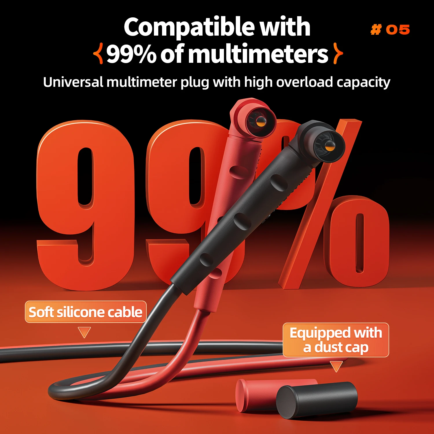 

Набор тестовых щупов YCS 0.28 мм (4 шт.) для мультиметра, с мягким силиконовым проводом, для ремонта телефонных плат