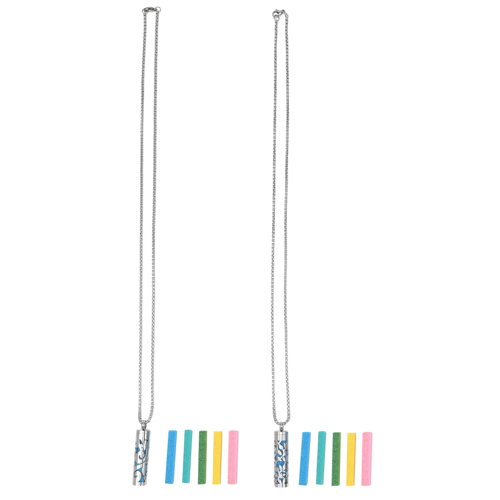 2 juegos de medallones de collar de aceite esencial de aromaterapia, colgantes de hip hop, difusor de decoración elegante, colgante de almacenamiento de Perfume, joyería nueva