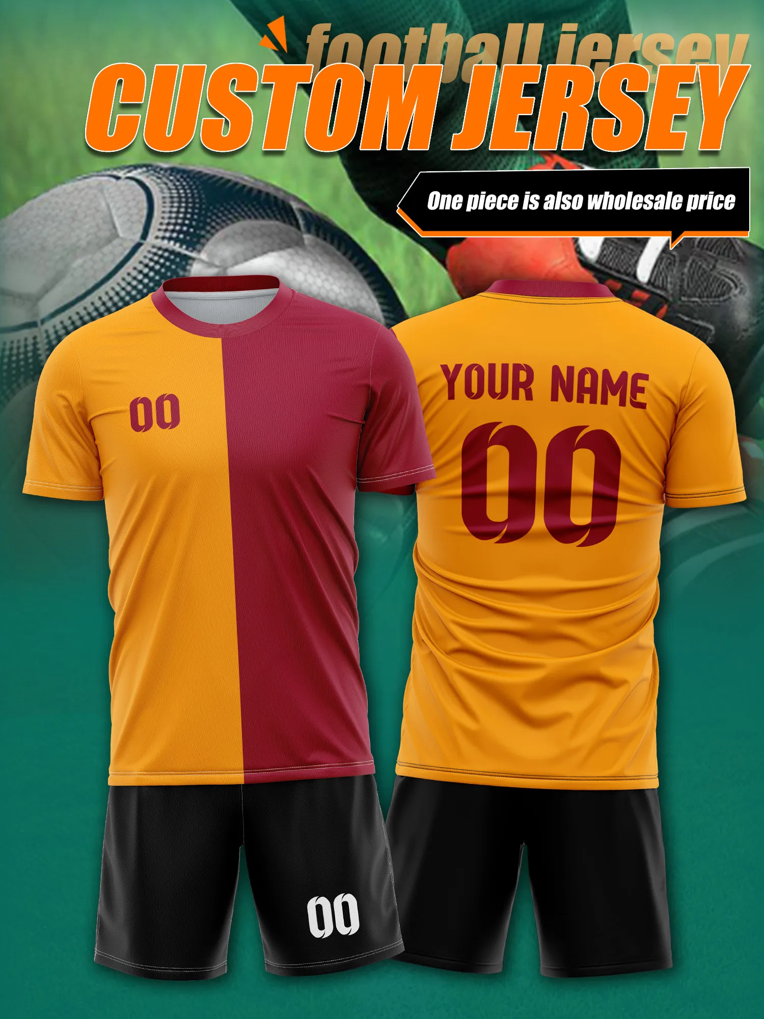 

Футболка для футбола с индивидуальным изображением, номером и именем, промо-акция, персонализированная экипировка для футбольной команды