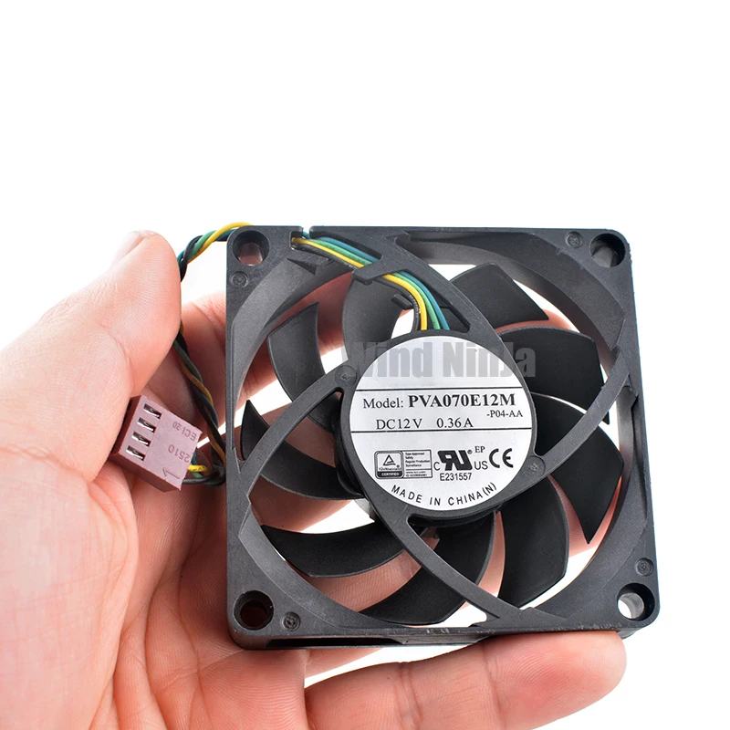 Kipas pendingin kecepatan tinggi, kipas pendingin kecepatan tinggi 6500rpm untuk CPU sasis (7cm 70mm dan 70x15mm DC 12V 0,36 A 4pin