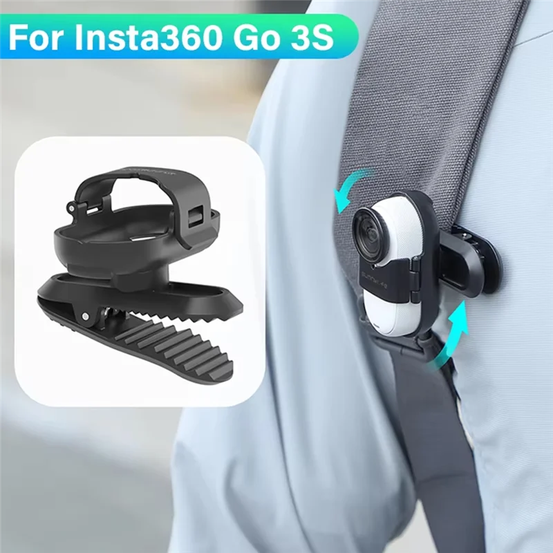 A72Z Backpack Clip Holder Anti-Shake 360 Rotation Clip Mount For Insta360 GO 3S Sports Camera Accessories