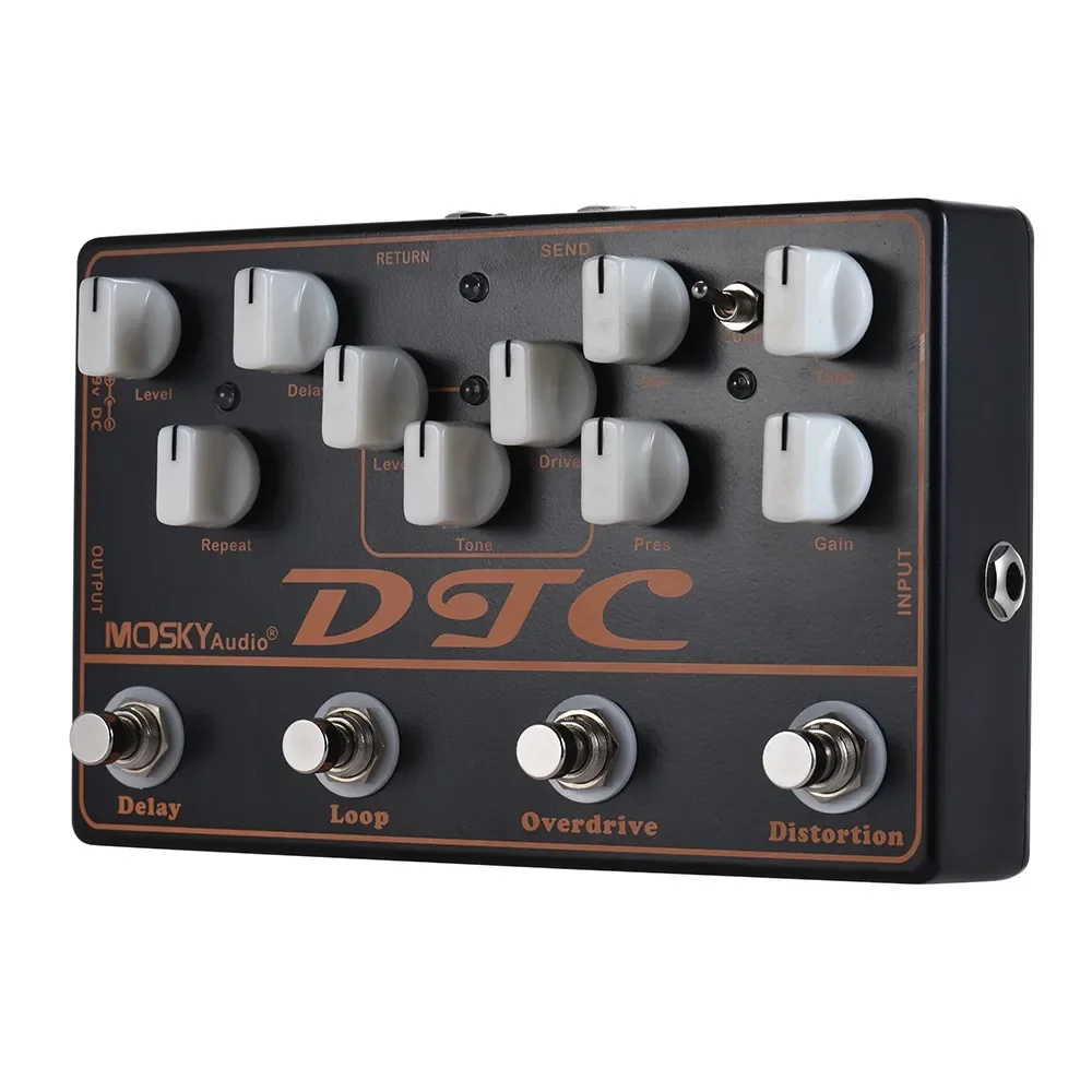 MOSKY DTC 4-in-1 Guitar Pedal Multi-Effects Distortion Overdrive Bass Guitar Kit Music Instruments Synthesizer Pedals Effector