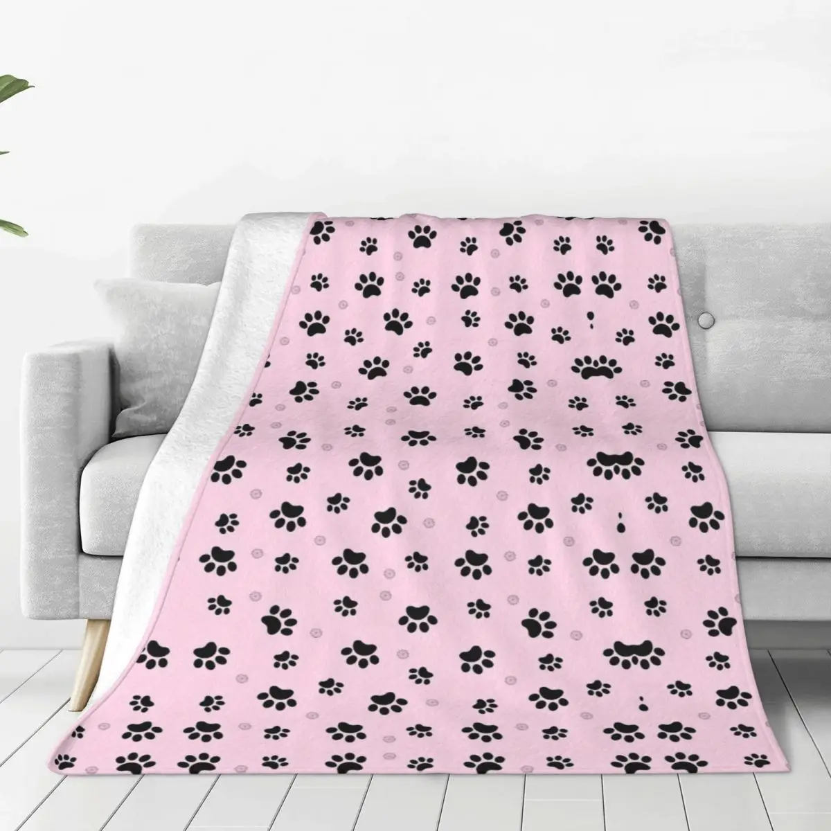 

Pink Paw Blankets Plush Funny Warm Throw Blanket for Home Autumn/Winter