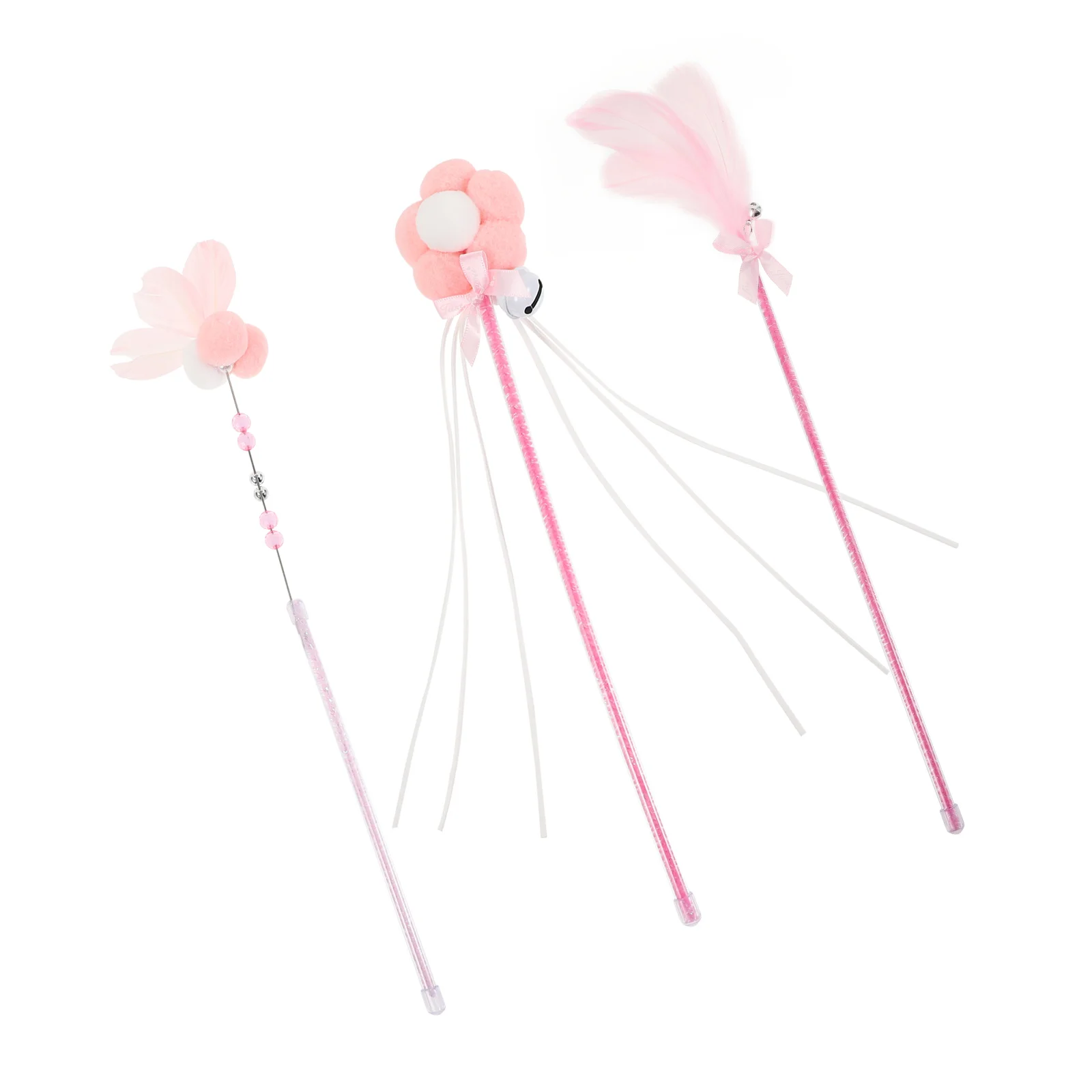 

3pcs Interactive Kitten Kitten Teaser Rod Cat Exerciser Stick Funny Cat Teaser Exerciser Stick