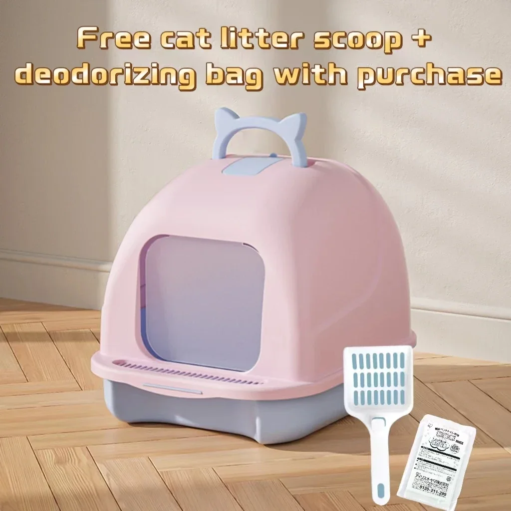 Fully Enclosed Cat Litter Box, Large Cat Litter Box, Anti-Splashing and Deodorizing Toilet Pet Supplies