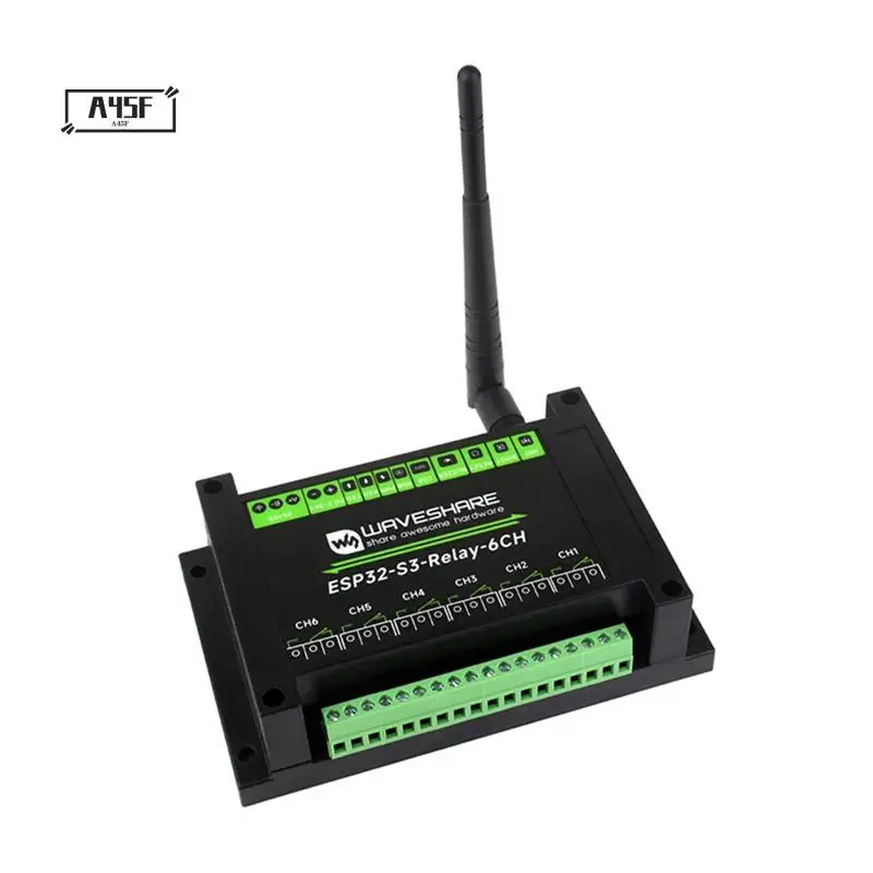 

A45F-Waveshare 6-канальный релейный модуль промышленного класса ESP32-S3 поддерживает реле интерфейса Wi-Fi/Bluetooth/RS485/Pico