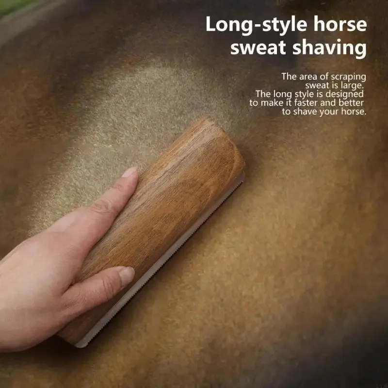 Horse brush with wood, scrapers, pet hair removal tool