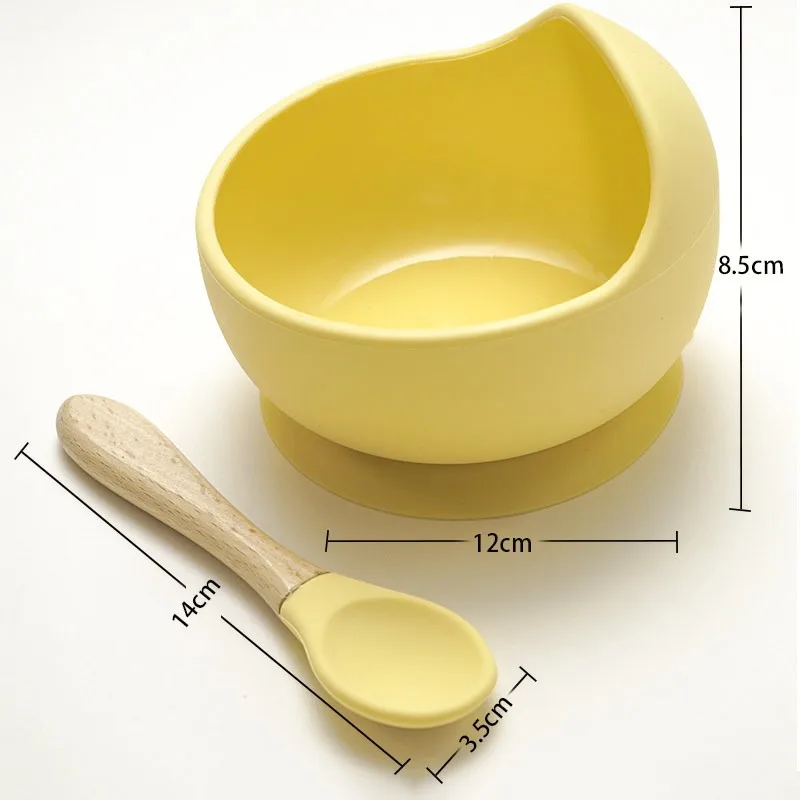 Somenie Baby Food Grade Silicone Training Complementary Food Bowl Special Water Filling Baby Suction Cup Tableware