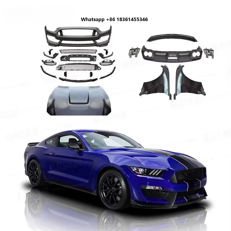

For Mustang 2015-2017 With Front Bumper Hood Fenders Aluminum Bonnet High Quality GT350 Tune Body Kit