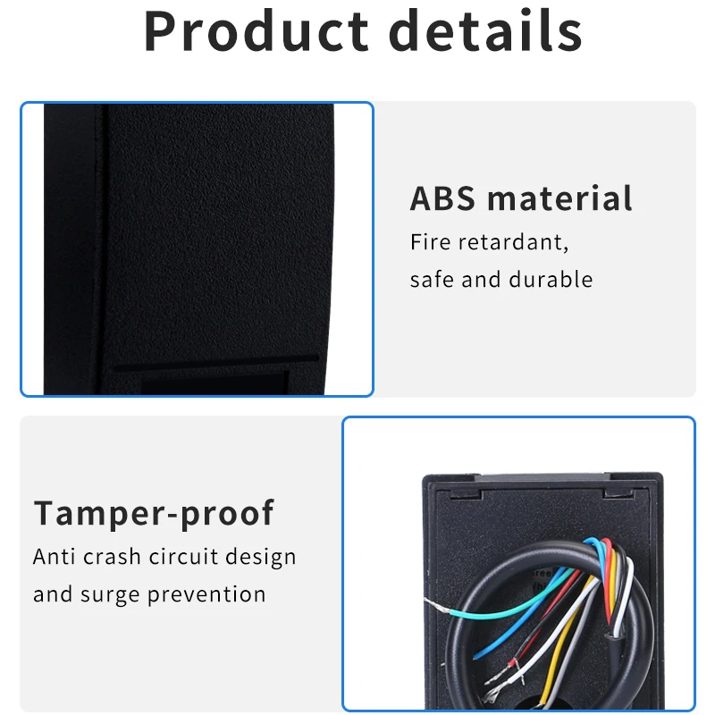 IC/ID Access Control Card Reader Outdoor Waterproof and Anti Metal Interference, Wiegand26/34 Access Control System Reader