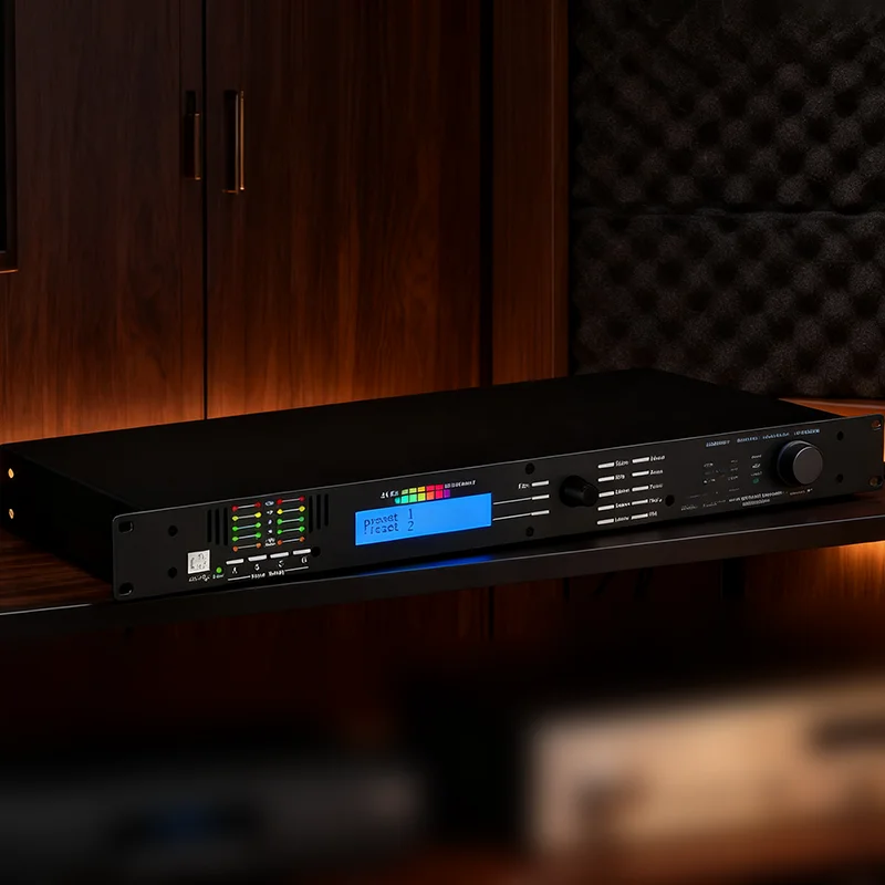 4 In 8 Out Audio Processor with 30 Presets EQ Crossover Audio Processing 48dB Processor USB For Home Theater Stage Bar PA System