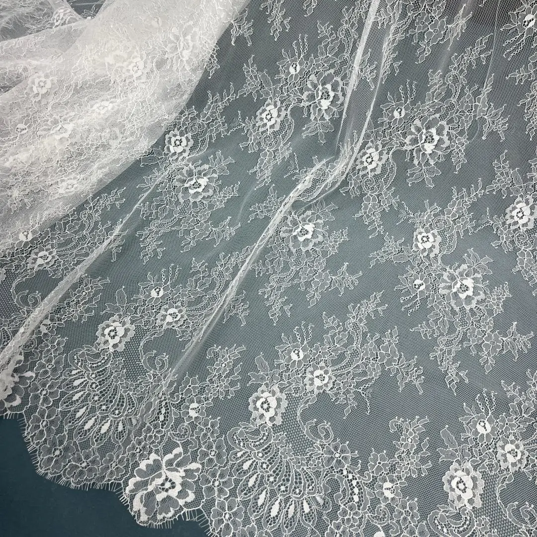 

3m Soft and Skin Friendly Trimming, Eyelashes, Lace Fabric, DIY Wedding Veil, Base Coat, Sewing Materials Background Decoration