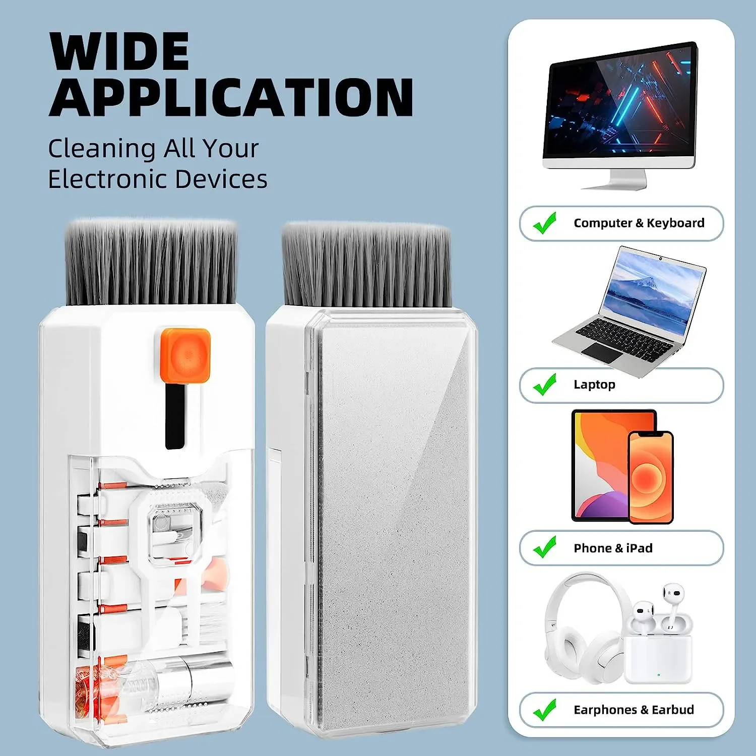 Keyboard Cleaning Kit Laptop Cleaner, 10-in-1 Computer Screen Cleaning Brush Tool, Multi-Function PC Cleaner for IPad & IPhone