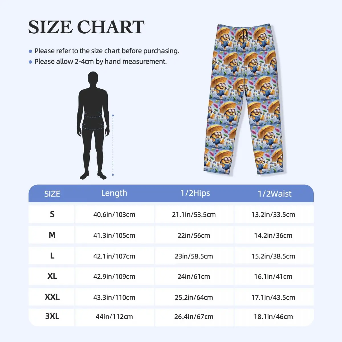 Custom M-Minions Cute Pajama Pants Men Anime Sleepwear Lounge Sleep Bottoms Stretch with Pockets