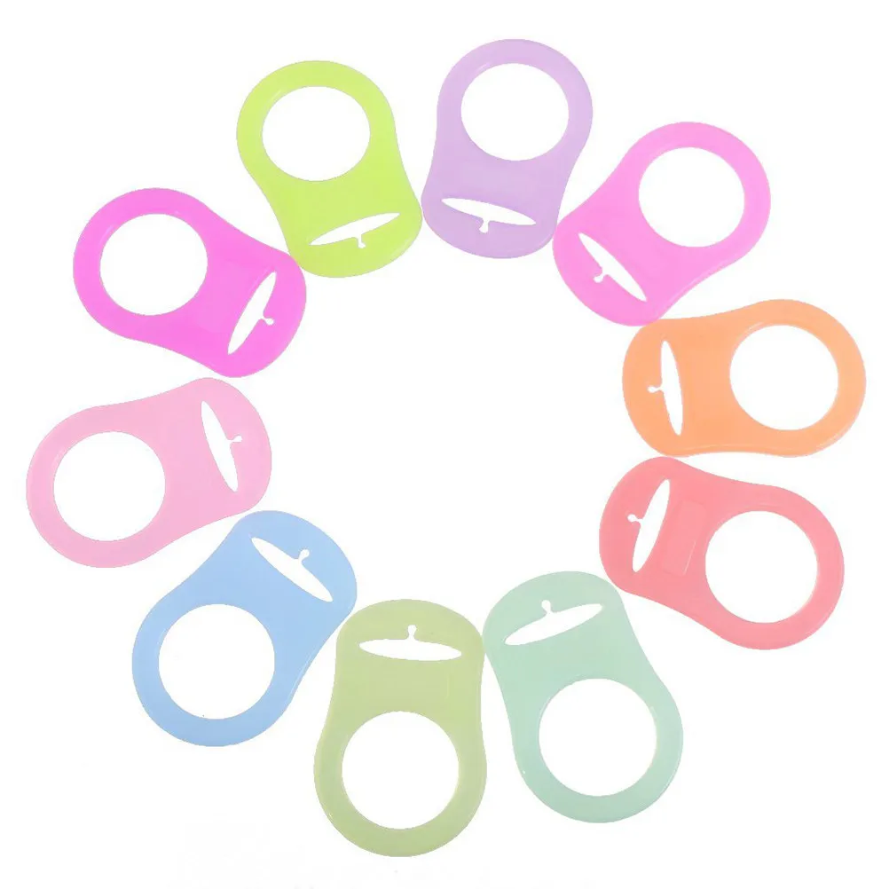 

10Pcs Assorted Color Silicone Pacifier Clip Holder Rings for Baby Pacifier Attachments Compatible with Mam
