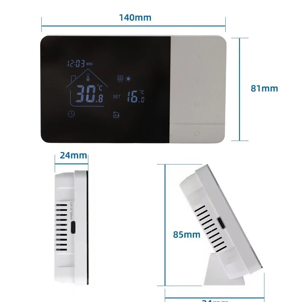For Tuya-Compatible Smart Thermostat WiFi Heating Control for Gas Boilers App Scheduling Voice Activation Frost Protection