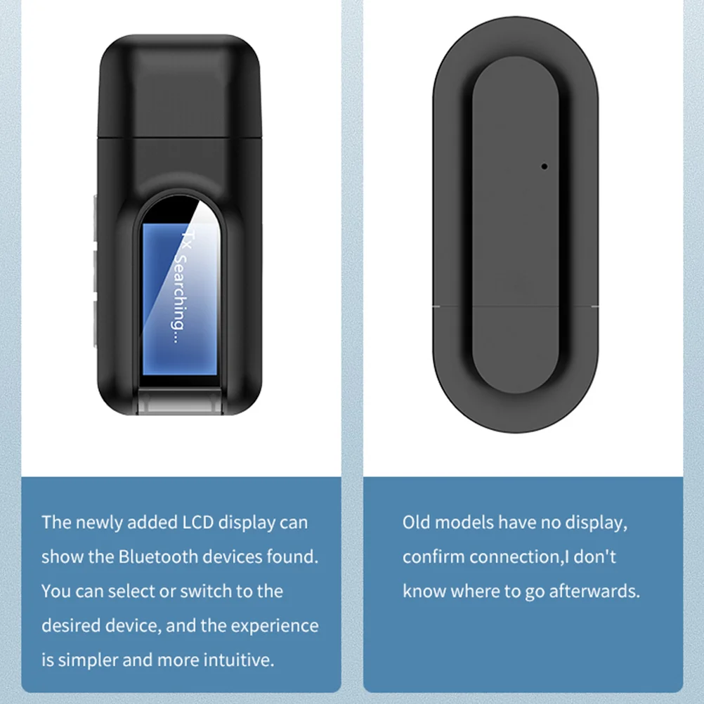 

Wireless Receiver Transmitter LCD Display 3.5mm Aux Jack USB Dongle Audio Adapter for Car Pc Streaming