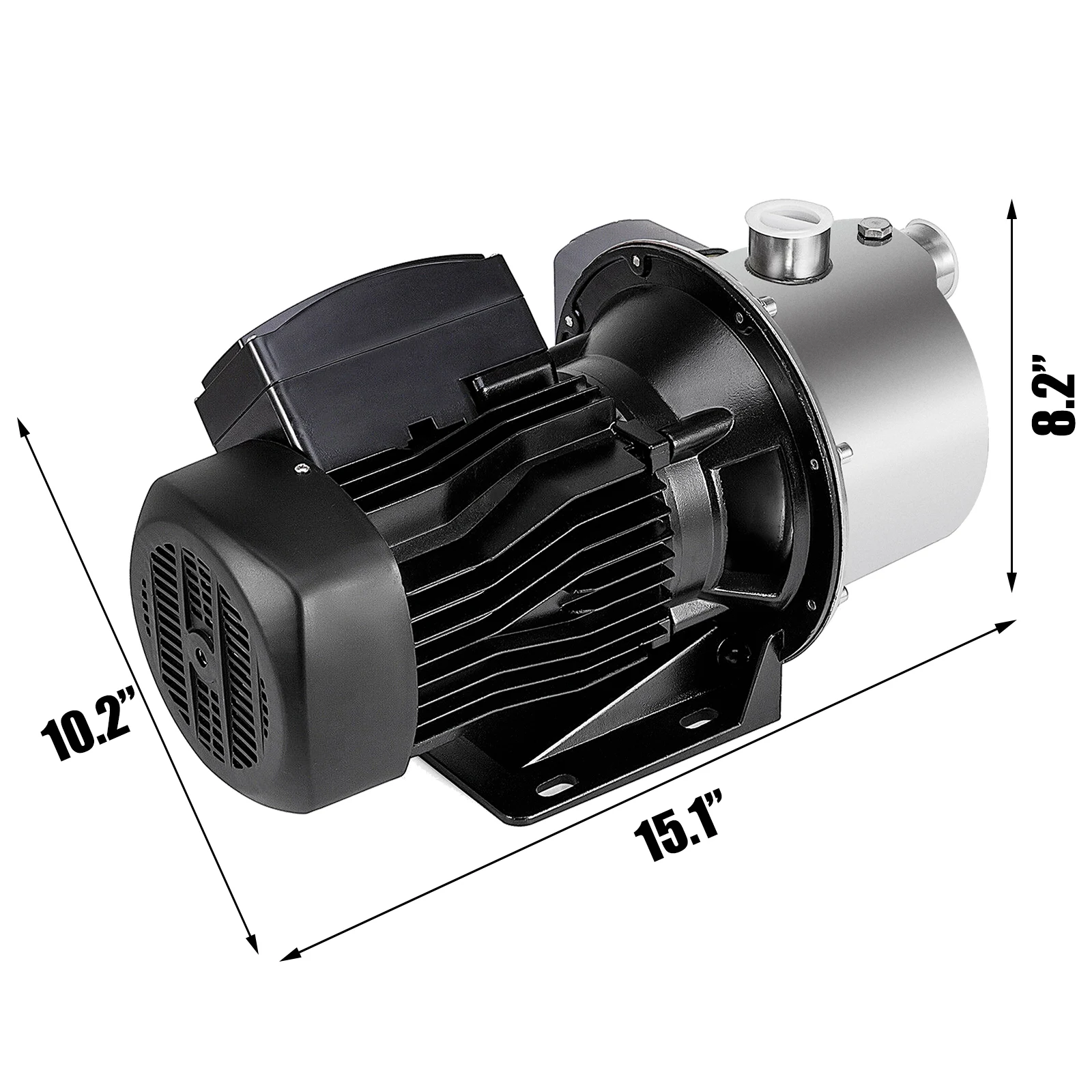 Imagem -06 - Vevor 0.75hp 1hp Bomba de Água com Interruptor de Pressão 110v Poço Raso Bomba de Jato de Aço Inoxidável para Fornecer Água Fresca do Poço