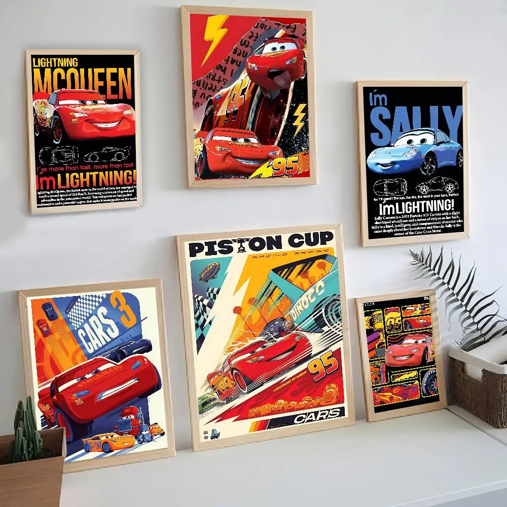 L-Lightning CARTOON M-McQueen Classic Vintage Posters Vintage Room Home Bar Cafe Decor Nordic Home Decor