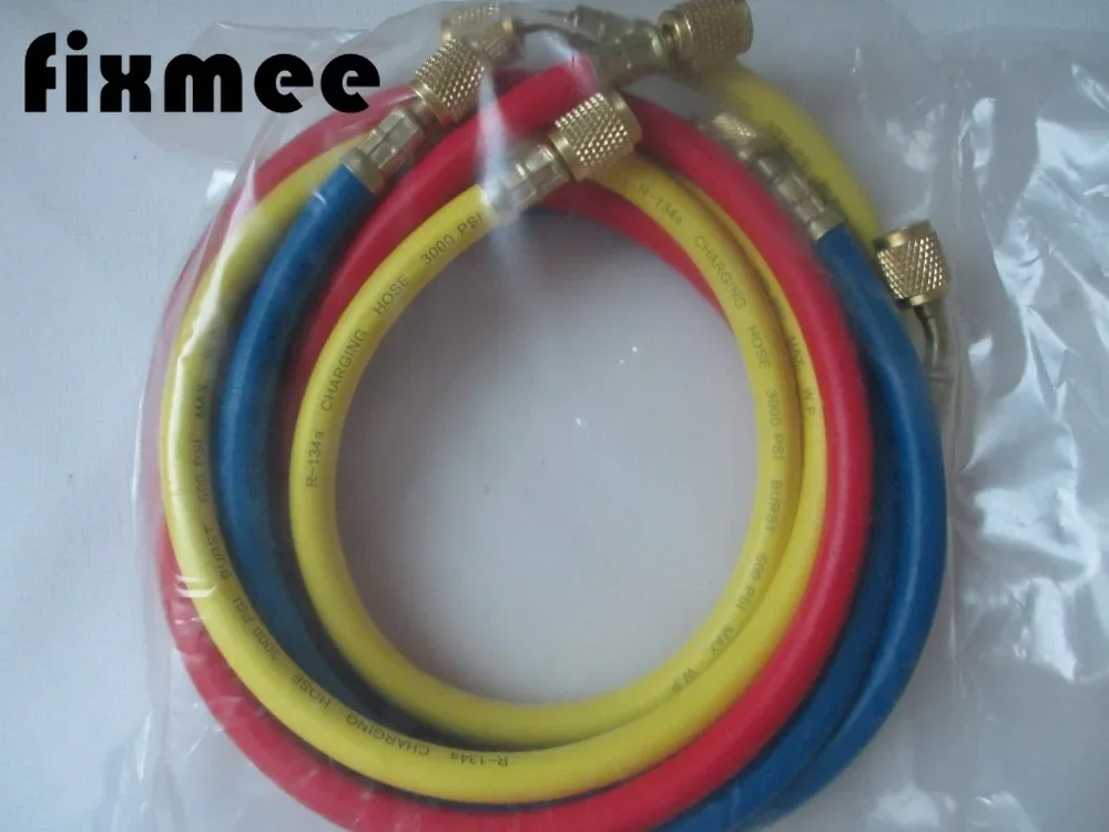 3pcs 1M Refrigeration Charging Hoses 1/4