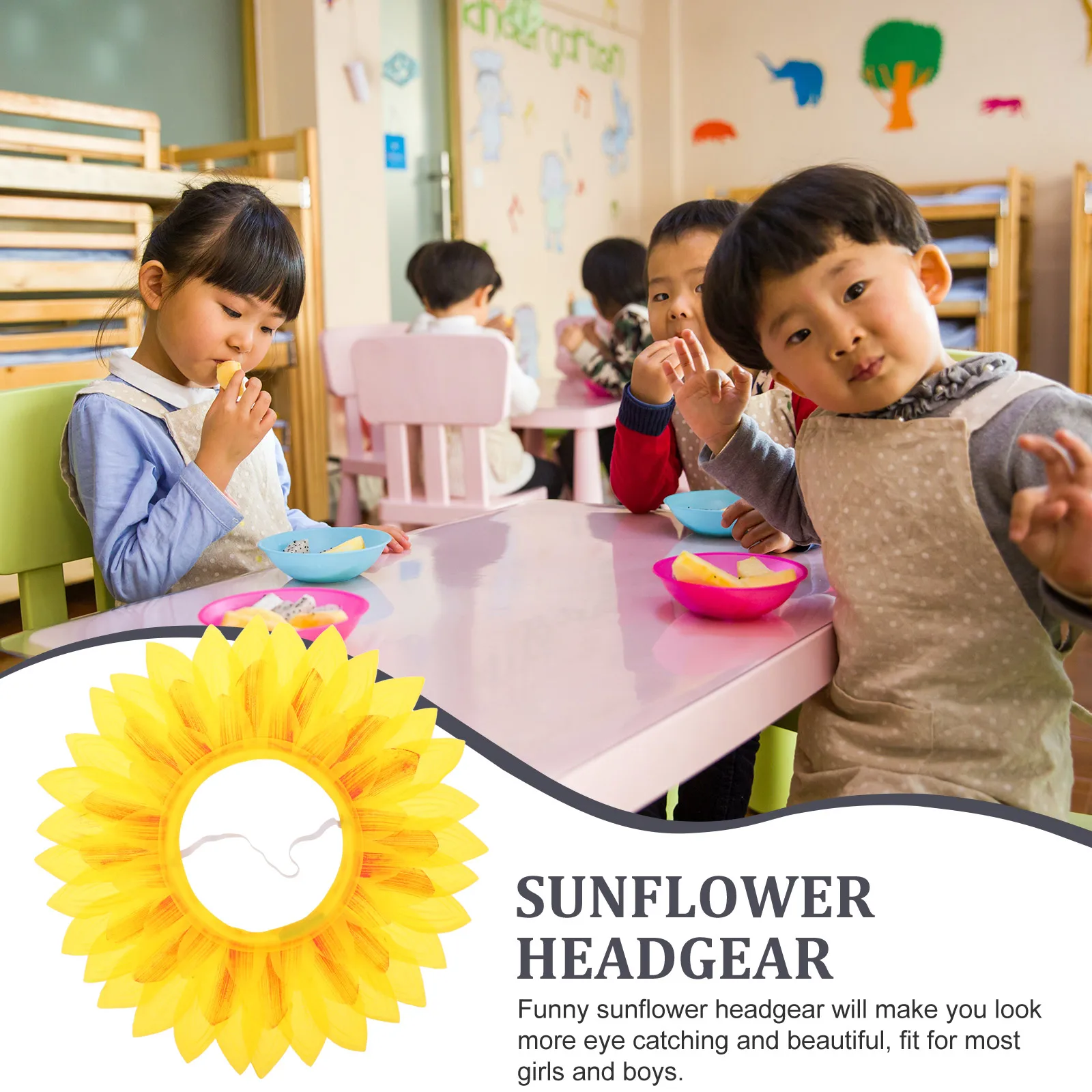 

1PC Sunflower Costume for Funny Flower Headgear Performance Prop Dance Party Festival Kindergarten Game